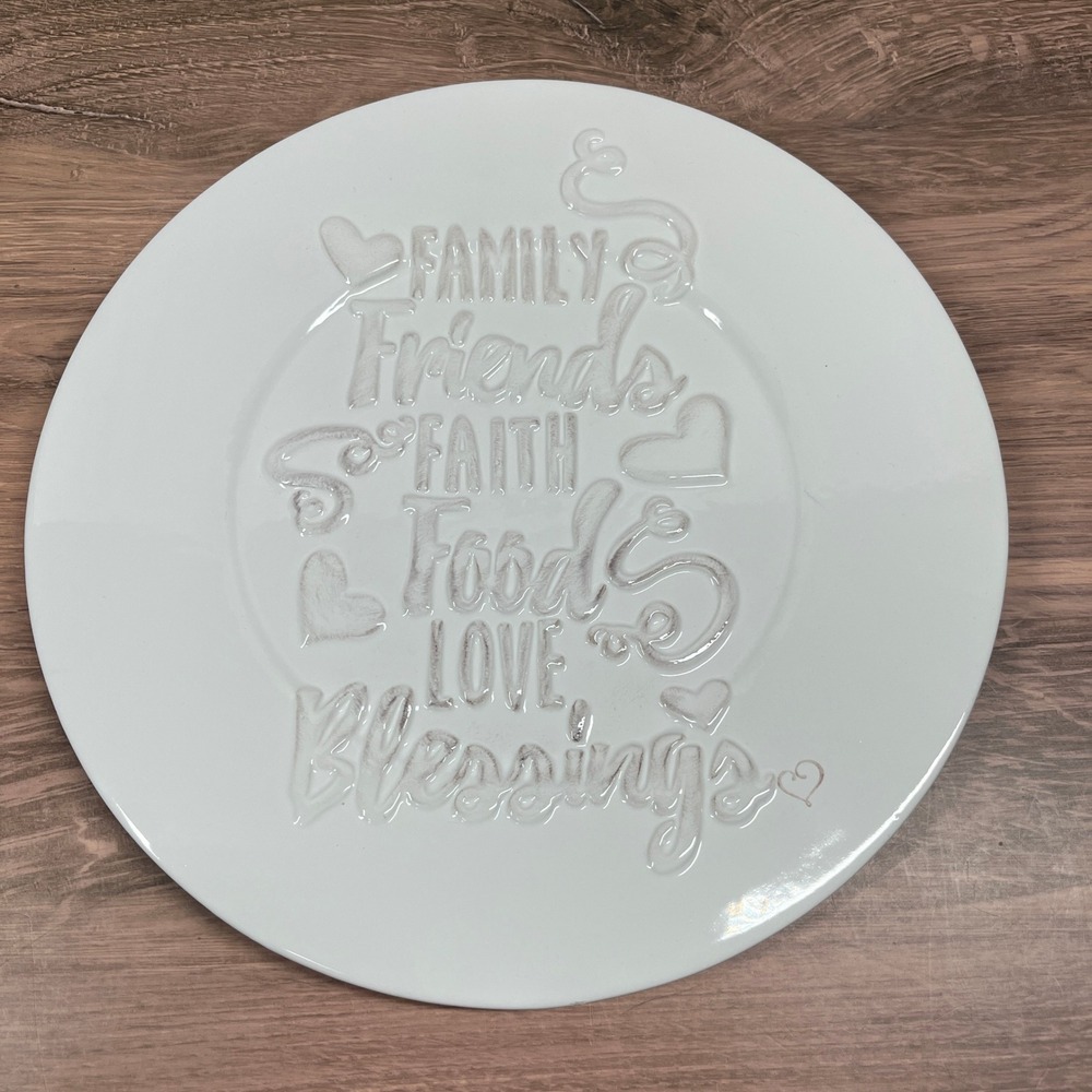 Precious Moments Dinner Plate Unisex 10.25in White Embossed Faith Blessings